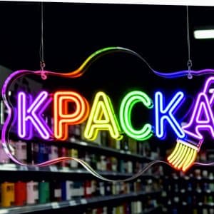 Неоновая вывеска Краска
