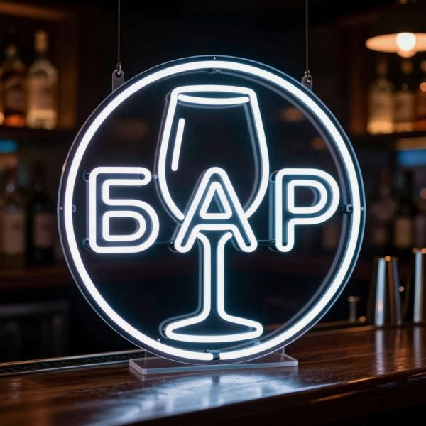 неоновая вывеска БАР