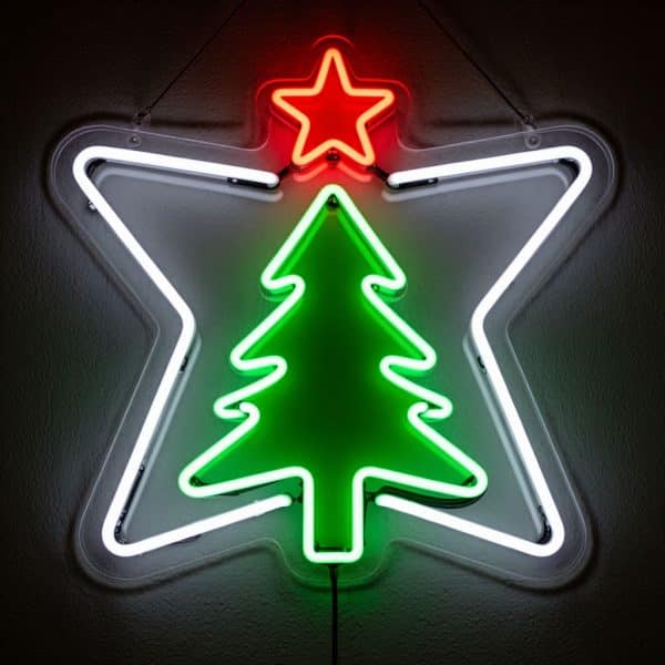 неоновый светильник ЕЛКА со ЗВЕЗДОЙ