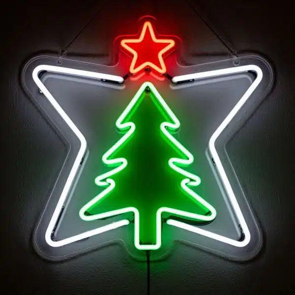 неоновый светильник ЕЛКА со ЗВЕЗДОЙ