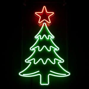 неоновый светильник ЕЛКА со ЗВЕЗДОЙ