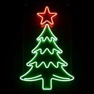 Неоновые вывески неоновый светильник ЕЛКА со ЗВЕЗДОЙ