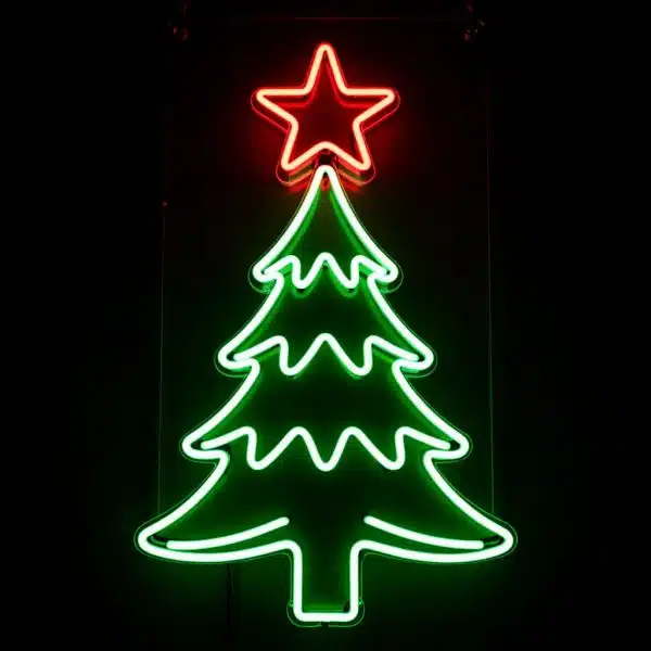 неоновый светильник ЕЛКА со ЗВЕЗДОЙ