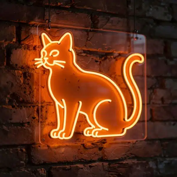 Неоновый светильник Кошка №3