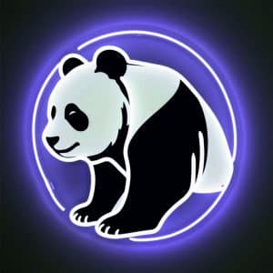 Неоновый светильник Панда №2