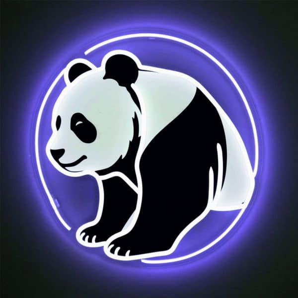 Неоновый светильник Панда №2