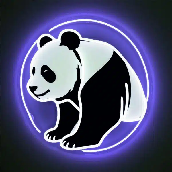 Неоновый светильник Панда №2