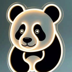 Неоновый светильник Панда №4