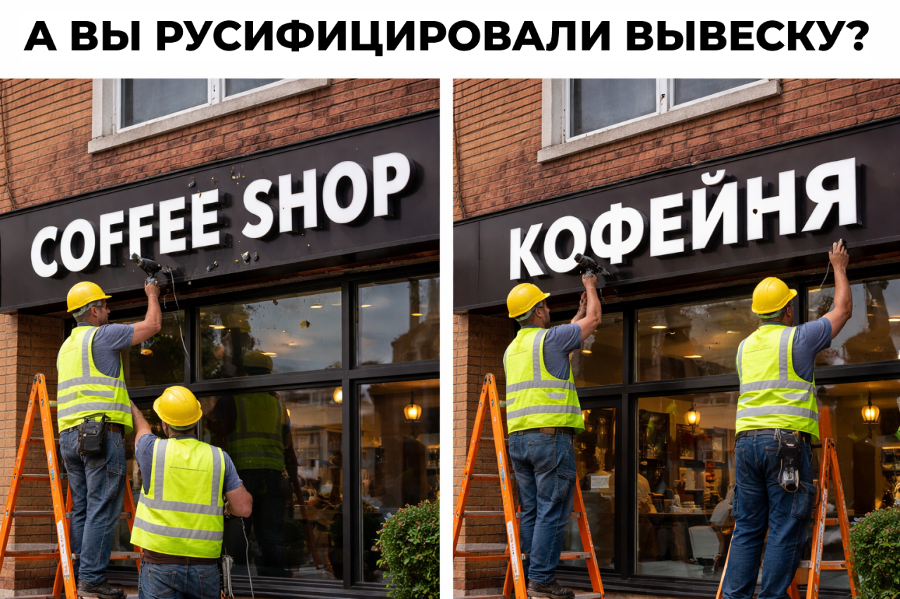📢 А вы русифицировали свою вывеску? 🔎 📢 А вы русифицировали свою вывеску? 🔎